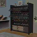 Stylish Large Capacity Multi Tier Flip Glass Door Shoe Cabinet For Home Efficient Shoe Storage