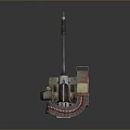 Browning machine gun Browning Gatling White Browning machine gun machine gun bullet military 3d model