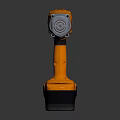 Orange And Gray Compact Cordless Drill With Battery Powered Power Tool Design 3d model
