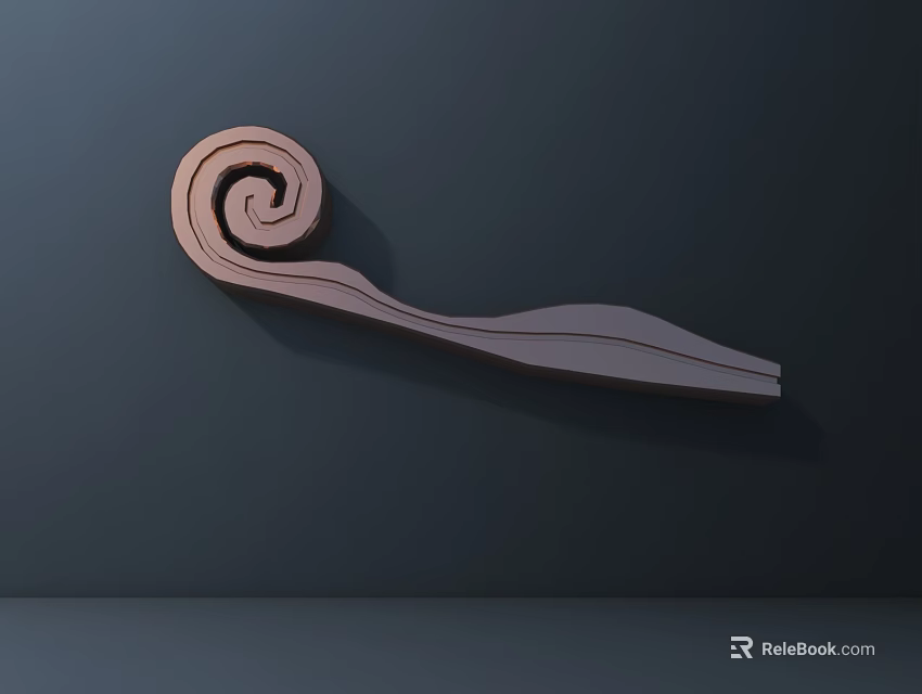Spiral Head Metal Hardware Tool With Long Shank And Curved Design For Hand Use Projects 3d model 