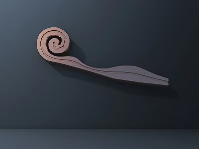 Spiral Head Metal Hardware Tool With Long Shank And Curved Design For Hand Use Projects 3d model