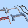 Colorful Model Bridges With Different Structures And Design Elements Displayed 3d model