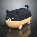Cute Cartoon Stuffed Animal Toy With Round Body Black Head And Beige Belly