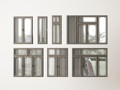 Window Combination Floor Window Balcony Door and Window Broken Bridge Aluminum Window Sin Window Household Living Room Bedroom Window Kitchen Bathroom Window 3d model