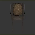 Traditional Wooden Stone Cart With Handcrafted Wood Frame And Spoked Wheels