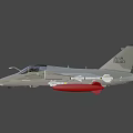 Gray Military Fighter Jet With Mounted Missiles Cockpit Wing And Tail Fin Design
