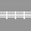White Road Guardrail With Multiple Rails And Support Posts For Traffic Safety