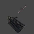 Iconic Darth Vader Game And Movie Character Wearing Black Armor With Red Lightsaber 3d model