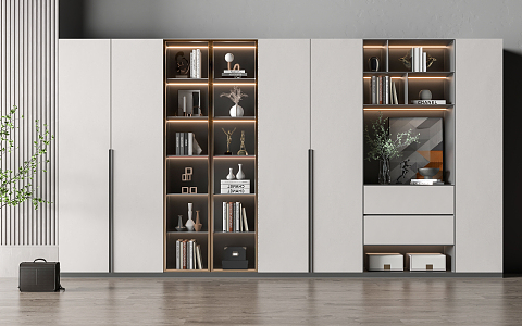 Modern bookcase 3d model