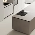 Modern Kitchen Interior With Sleek Cabinets Island Counter And Faucet Appliances