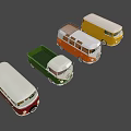 Vintage Colorful Classic Van Cars Featuring Retro Design And Various Models