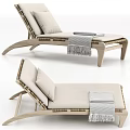 Modern Lounge Chair With Wooden Frame Woven Rattan Seat Cushion And Books On Top