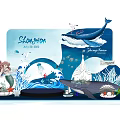 Shanghai June 20 2022 Story Planet 3D Ocean Decor With Whale Mermaid Waves Coral