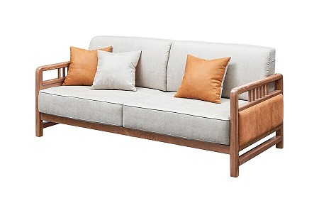 New Chinese-style double sofa for three 3d model