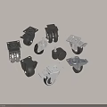 Assorted Hardware Casters With Metal Frames And Rubber Wheels For Furniture