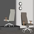 Modern Office Chairs Two Styles With Fabric Leather Wooden Armrests Swivel Base And Wheels