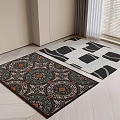 Intricate And Geometric Square Area Rugs With Dark Light Bases For Indoor Floor Decor