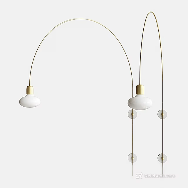 Modern Minimalist Wall Lamp With White Ceramic Shade And Metal Arm For Interior Decor 3d model 