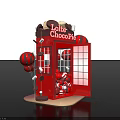 Lotte ChocoPie Display Setup With Red Door And Red White Balloons Decoration