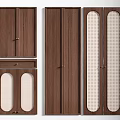 Wooden Wardrobe Door Designs With Multiple Perforated Panels And Different Shapes