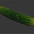 Whole Fresh Green Cucumber with Smooth Skin and Reflection Isolated on Dark Background