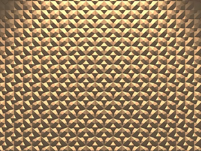 Golden Geometric Feature Wall With Triangle Pattern And Textured Surface Design 3d model