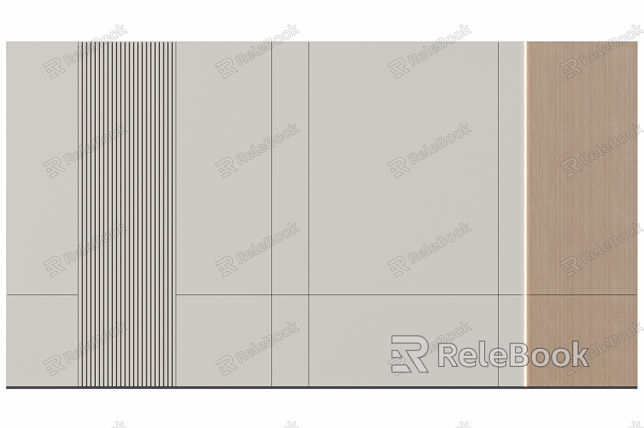 Sofa background wall wood grille wood veneer model