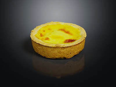 Golden Egg Tart With Flaky Brown Crust And Caramelized Yellow Filling 3d model