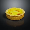 Golden Egg Tart With Flaky Brown Crust And Caramelized Yellow Filling