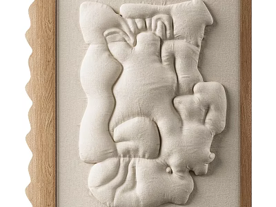 Wooden Picture Frame With Wavy Edge And Embossed Fabric Design 3d model