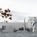 Chinese History Museum Great Wall Statue 3d model