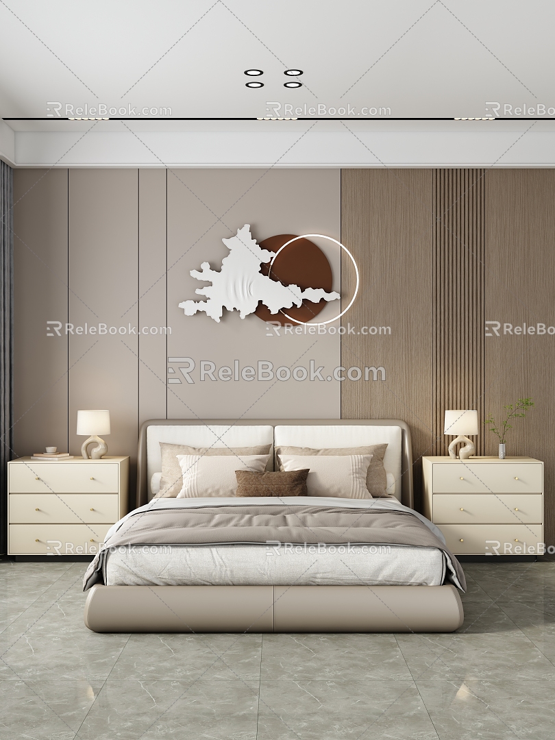 Light Luxury Bedroom Bedding 3d model