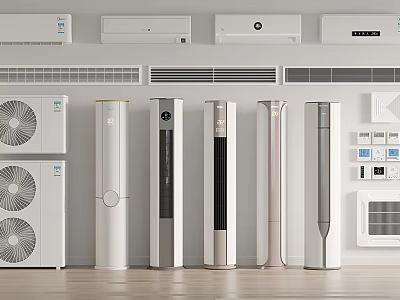 Variety Of Air Conditioners And Fans Displayed 3d model