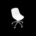 Modern Gray Office Chair with Ergonomic Curved Backrest and Black Five Star Base with Wheels