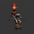 Fantasy Game Movie Characters Featuring Knight Mage And Monster On Wooden Cart