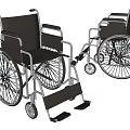 Medical Manual Wheelchairs With Lightweight Metal Frame And Comfortable Black Seats