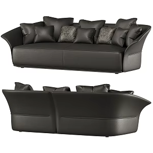 Light Luxury Multiplayer Leather Sofa Collection 3d model