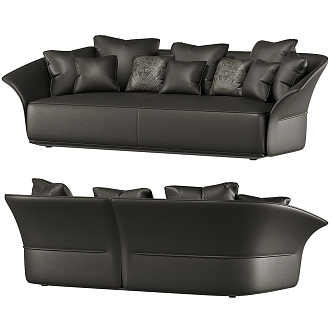 Light Luxury Multiplayer Leather Sofa Collection 3d model