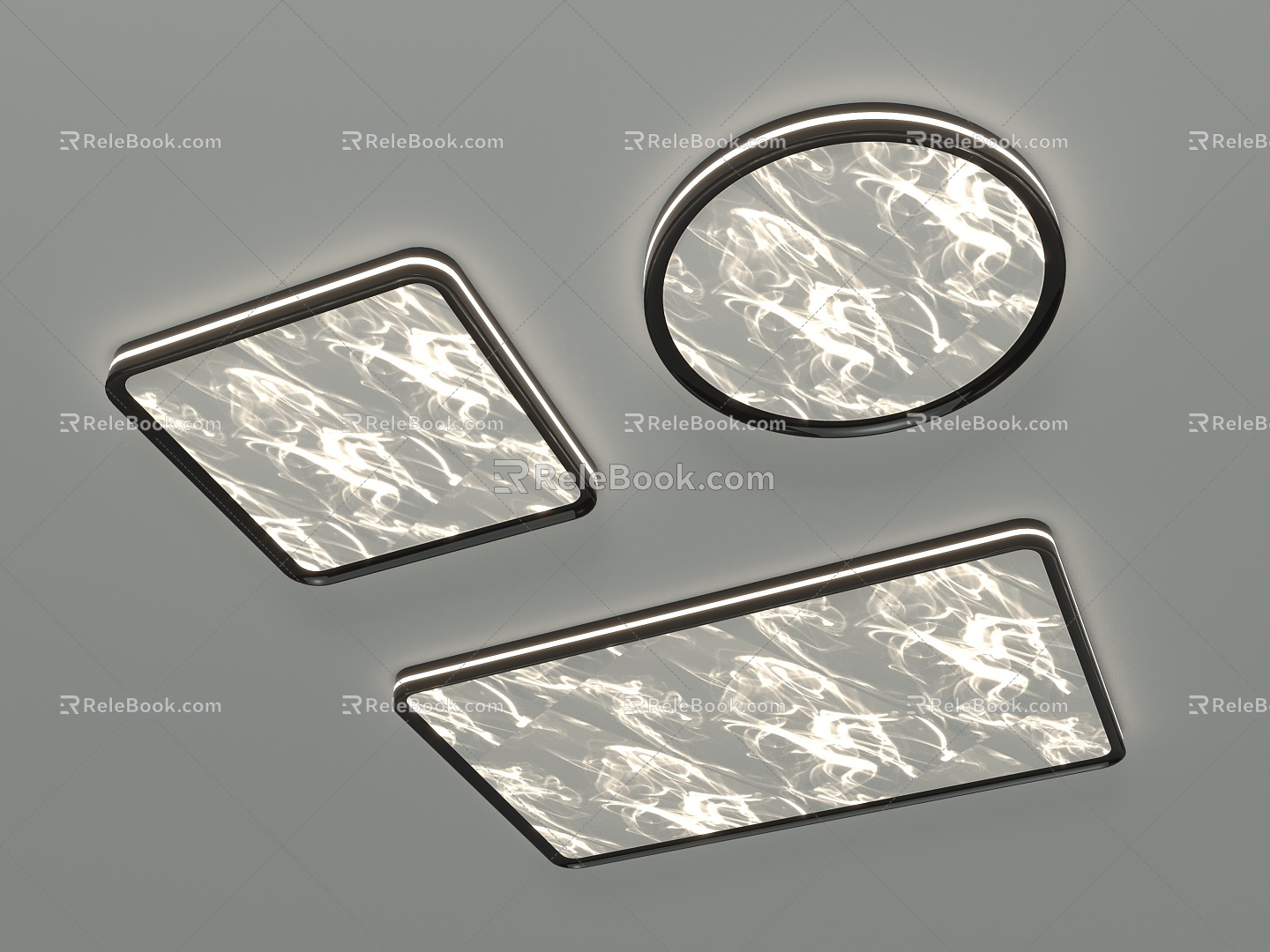 Modern Light Luxury Living Room Bedroom Ceiling Lamp Combination Package Ceiling Lamp 3d model