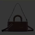 Stylish Brown Leather Handbag With Chain Strap And Top Handle Design