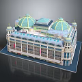 Detailed Classical Building Model With Domes Towers And Decorative Facade