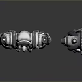 Game Movie Robotic Character With Mechanical Armor And Long Handle Weapon Design