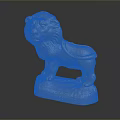 Golden Lion Statue With Detailed Base Engraved Animal Kingdom 2020 Text