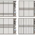 Modern Wardrobe Designs Featuring Sliding Doors And Side Shelves With Decorative Items