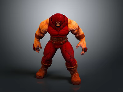 Muscular Man In Red Costume Standing In Powerful 3D Rendered Superhero Pose 3d model