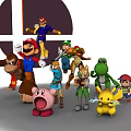 Iconic Video Game Characters Featuring Mario Pikachu Link And Kirby