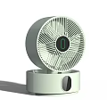 Air Cooler Fan with Light Green Circular Grille Design and Cylindrical Base