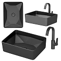 Black Bathtub Assortment Featuring Various Modern Shapes And Sleek Faucet Parts