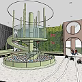 Kindergarten Indoor Activity Space With Spiral Slide Circular Structure For Children