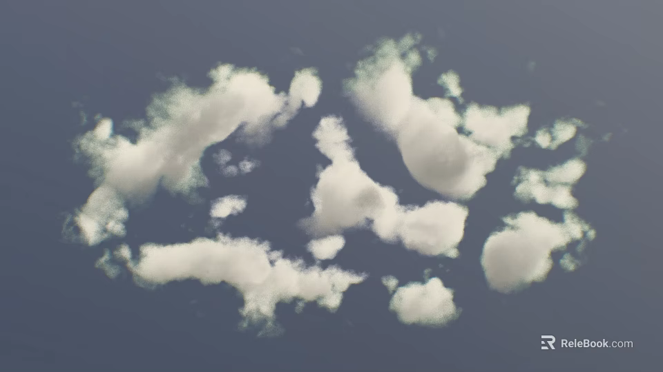 Fluffy White Clouds Floating In Clear Blue Sky During Daytime 3d model